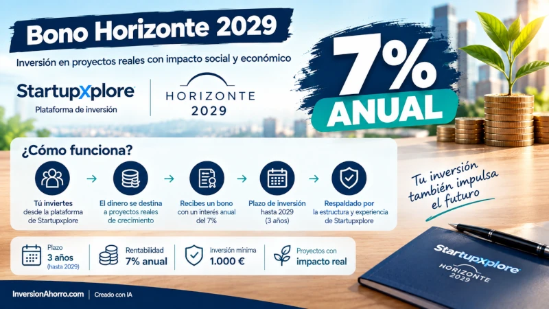 Startupxplore anuncia una rentabilidad del 7 % anual con el Bono Horizonte 2029: cómo funciona y qué riesgos tiene
